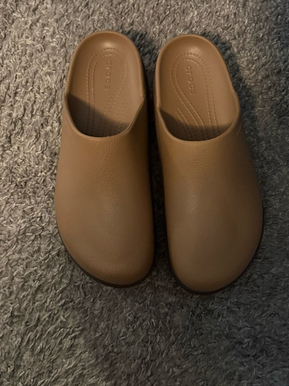 CROCS Platform Clogs in Brown and Dark Brown - Picture 2 of 3